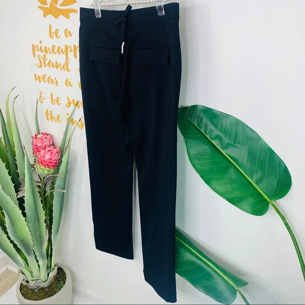 DIANE von FURSTENBERG Black Straight Trouser Pants Size 0 - Picture 7 of 13